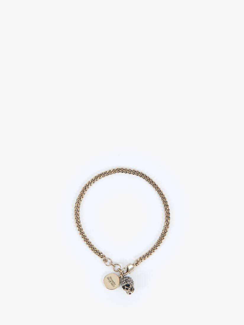 Pulsera Alexander McQueen Pave Skull Mujer - Dorados - Mexico 378-EONGTW